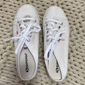 Superga Platform White Mule Tennis shoes size 8